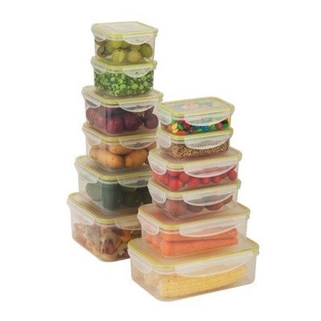 HONEY-CAN-DO Honey-Can-Do KCH-03827 Food Containers Snap-lock 12 Piece Set; clear KCH-03827